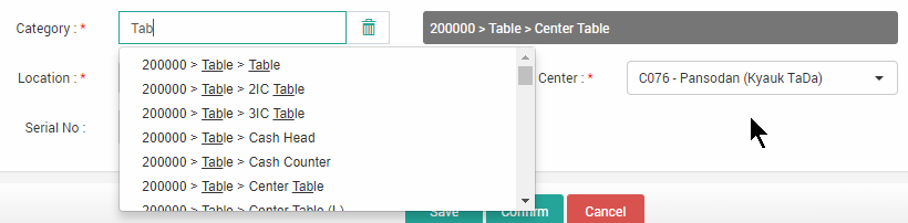 Category Management Interface